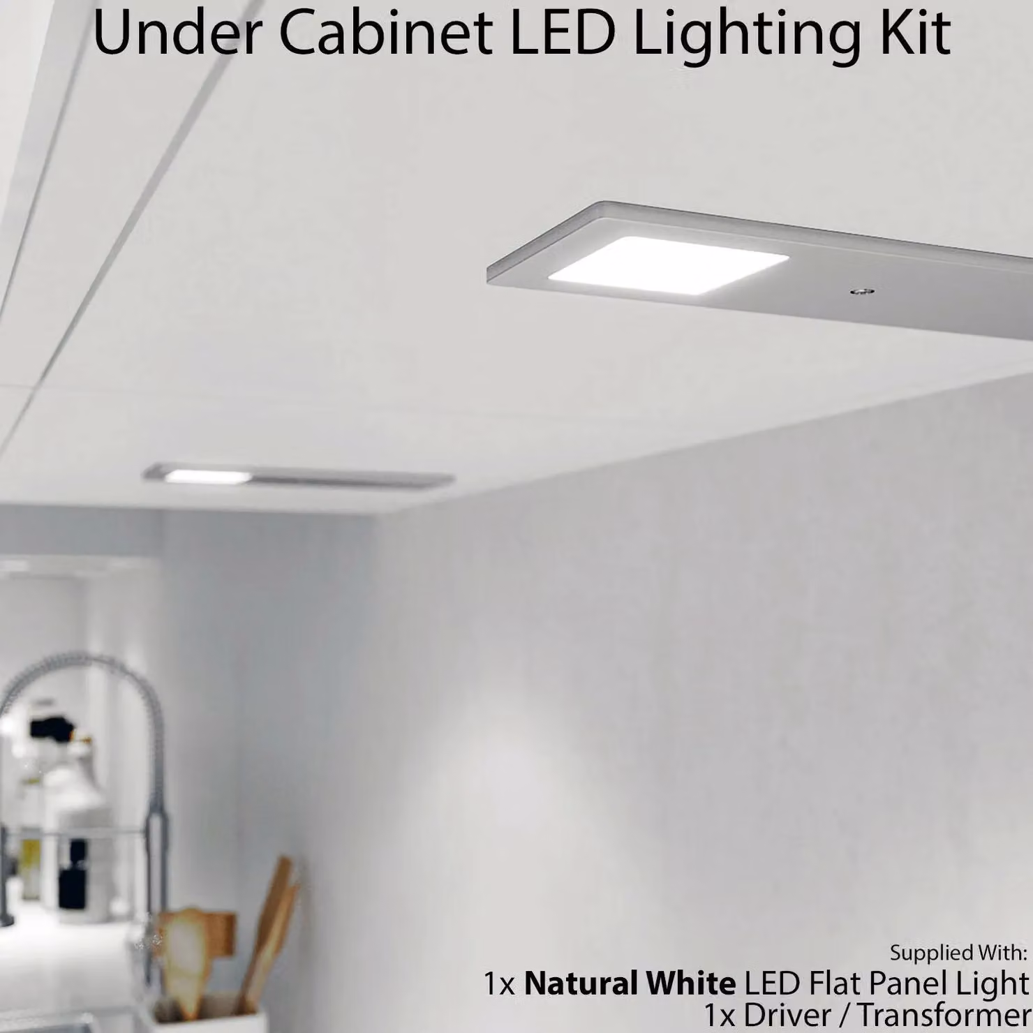 Loops Aluminium Ultra-Slim Rectangular LED Under Cabinet Kitchen Light and Driver Kit, Warm White, W/D/H: 365 x 120 x 40 mm – 2