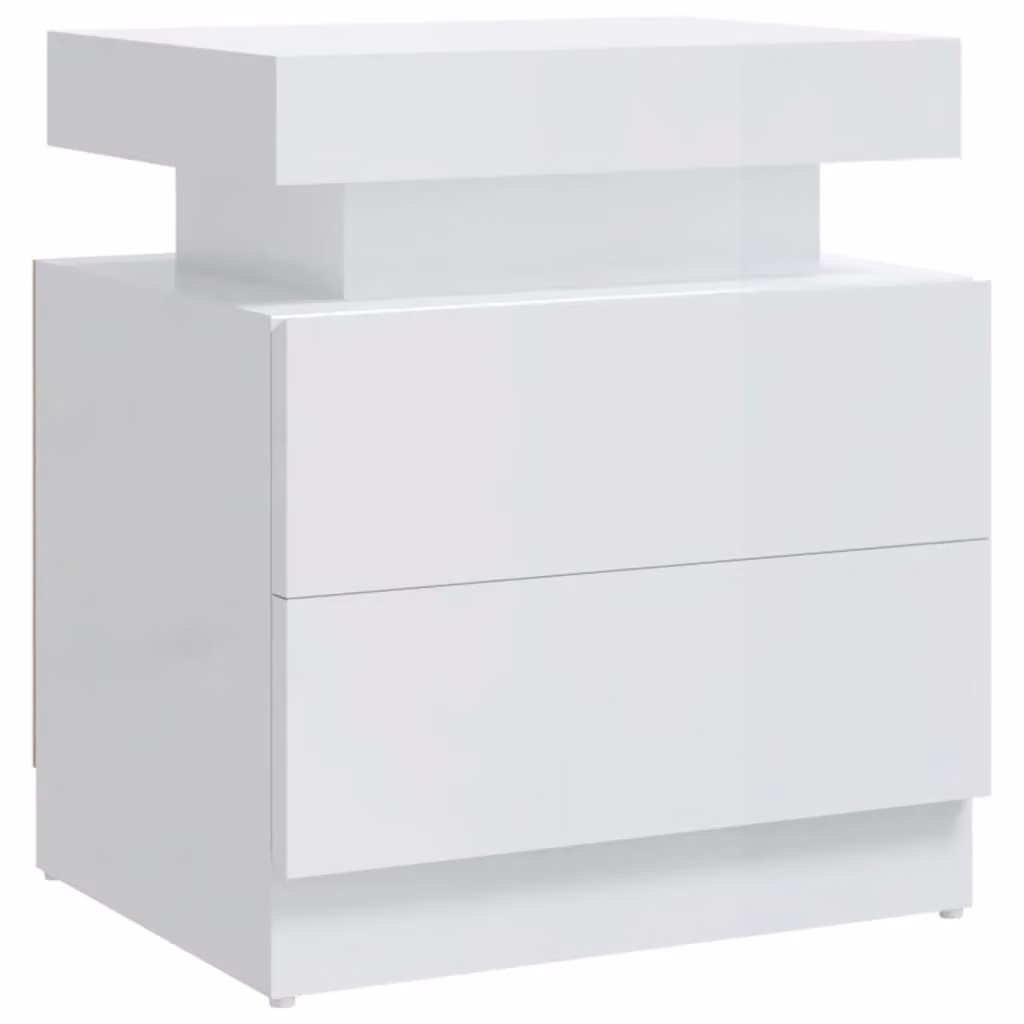 Berkfield Home High Gloss White Bedside Cabinet, W: 45 cm, D: 35 cm, H: 52 cm – 2