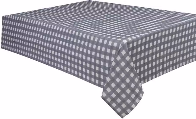 Smart Living Sleepdown Gingham Checked 100% Cotton Rectangular Tablecloth in Grey, W: 137 cm x L: 229 cm – 2