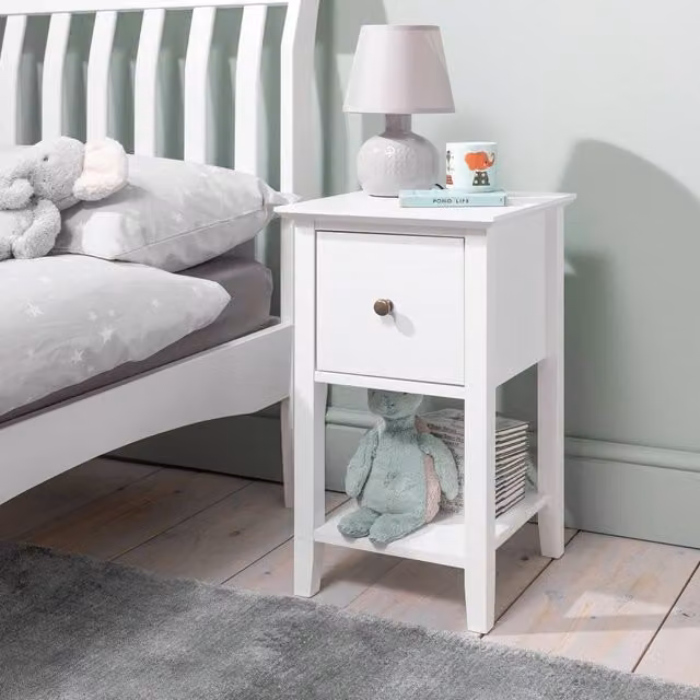 Nöa and Nani Asora Twin Pack Bedside Tables with Drawer in White