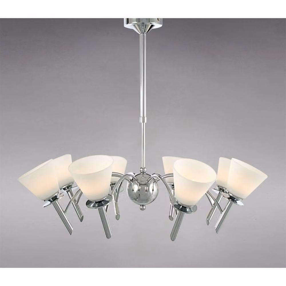Netlighting Kristina 8 Light G9 Pendant Lamp in Polished Chrome and Grey – 2