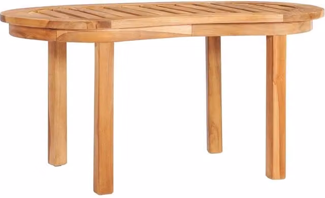 Berkfield Home Coffee Table in Brown Solid Teak Wood, W/D/H: 90 x 50 x 45 cm