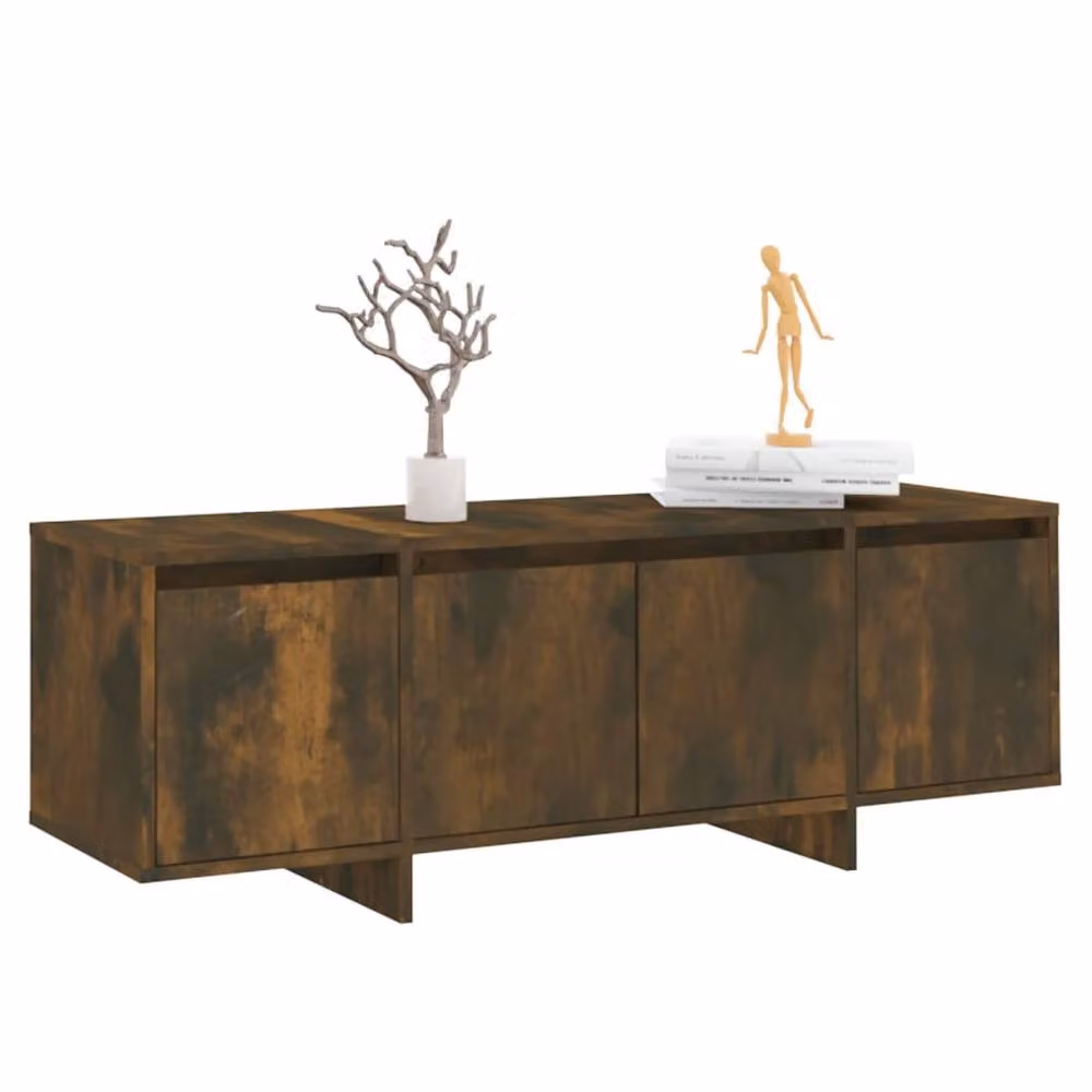 Berkfield Home Modern TV Cabinet in Smoked Oak Brown, W/D/H: 120 x 40.5 x 40.5 cm – 3