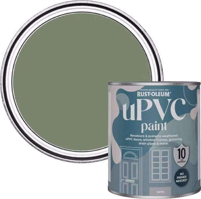 Rust-Oleum UPVC Paint in Satin Finish, Green, 0.75 l