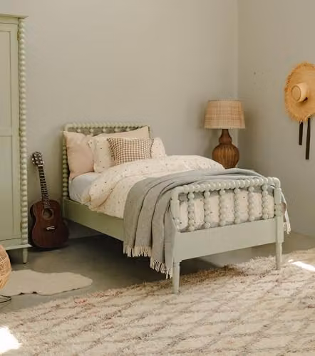 Statement Furniture Cromwell Wooden Bed Frame in Green, W/D/H: 98 x 200 x 113 cm – 1