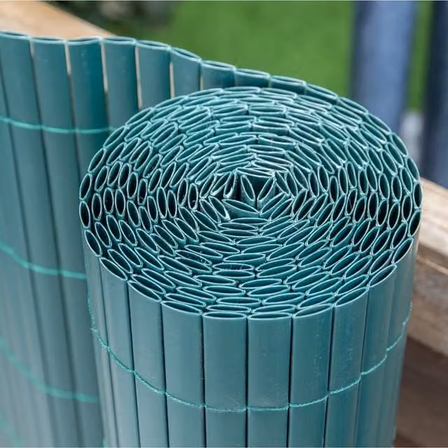 Primrose Green and Brown Artificial Bamboo Cane Garden Screening Roll, Height: 200 cm