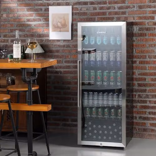 Subcold MAXI250LED Upright Drinks Fridge with Stainless Steel Glass Door, 237L Capacity, Lockable and LED Interior Light, Silver – 2