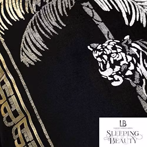 Ulster Weavers Laurence Llewelyn-Bowen Tiger Tiger Opulent Gold Foil Printed Black Velvet Cushion, W/D/H: 43 x 43 x 43 cm – 5