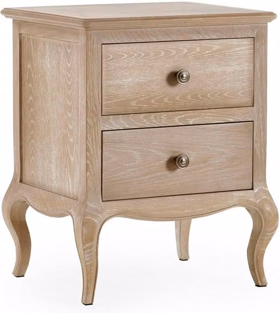 Cheshire Amara 2 Drawer Limed Oak Bedside Unit in Brown – 1