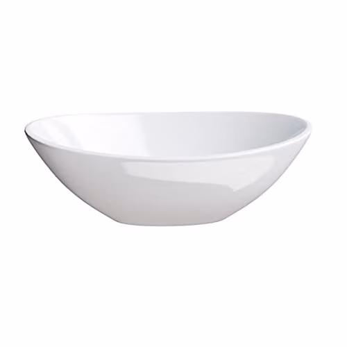 Nes Home Oval Ceramic Countertop Cloakroom Basin in White W: 41.0 cm, D: 33.5 cm, H: 13.5 cm – 3