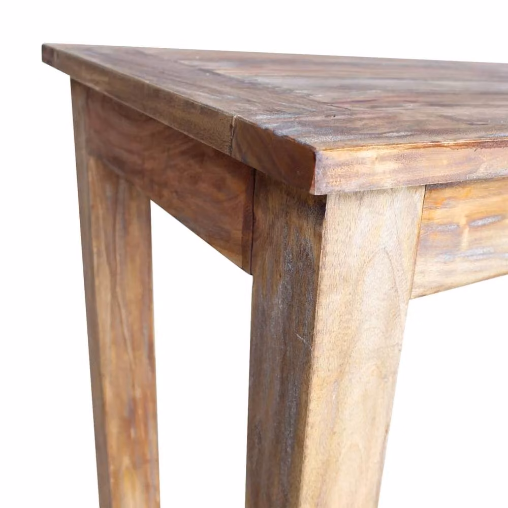 Berkfield Home Rectangular Rustic Dining Table in Brown Solid Reclaimed Wood, W/D/H: 120 x 60 x 77 cm – 2