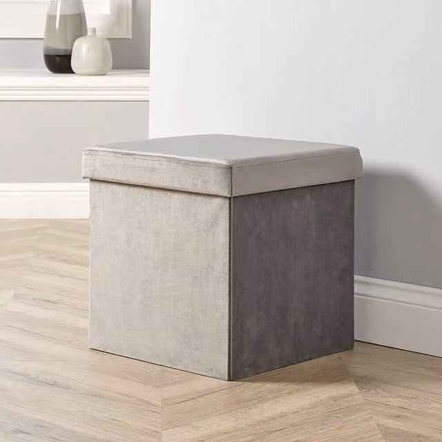 Home Source Sofia Square Ottoman in Grey