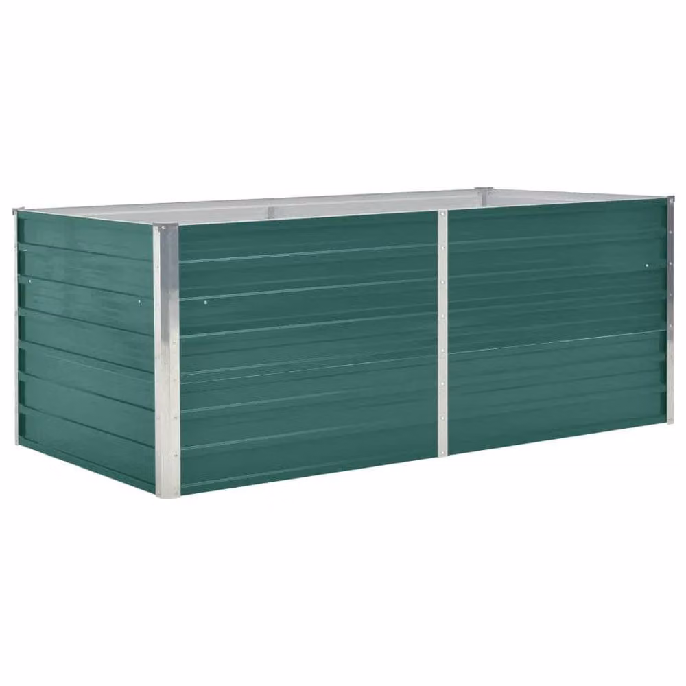 Berkfield Home Raised Garden Bed in Green Galvanised Steel, W/D/H: 160 x 80 x 45 cm – 2