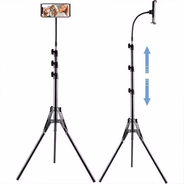 FLAVORA Heavy Duty Flexible Phone Tripod Stand, Black, Height: 170 cm
