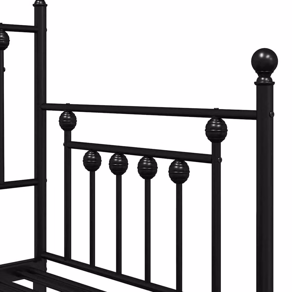 Berkfield Home Modern Metal Daybed Frame with Trundle in Black, W/D/H: 80 x 200 cm – 5