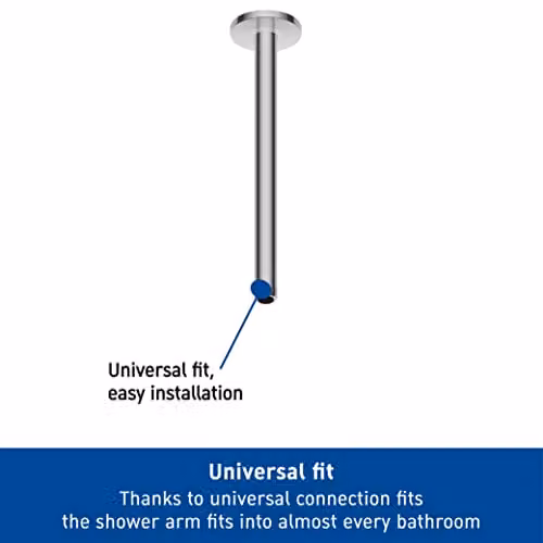 Duravit Universal Round Ceiling Mount Shower Arm and Shower Head in Chrome with 300 mm Diameter and 1/2 inch Connection – 2