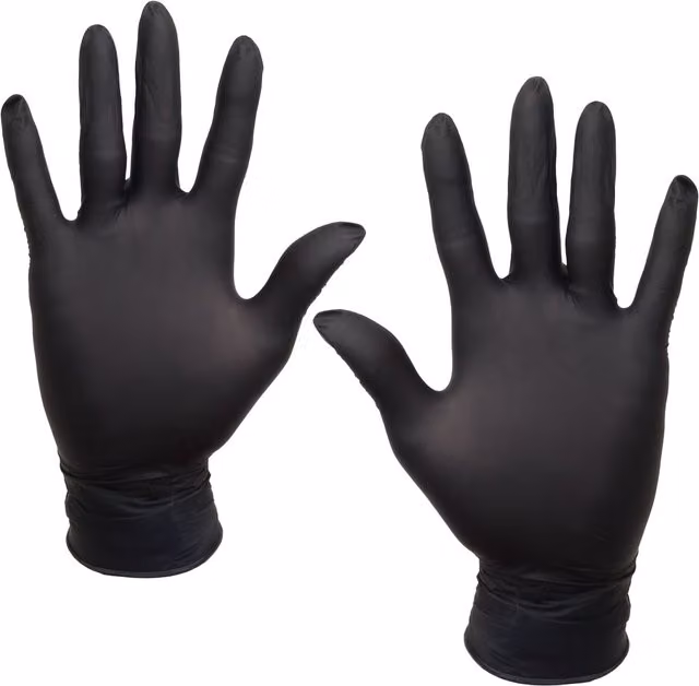 NOVECRAFTO Black Disposable Nitrile Gloves, Medium, Pack of 2 (200 Pieces Total)
