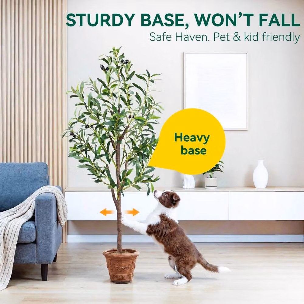 Nordara 4ft Realistic Artificial Olive Tree in Green – 3