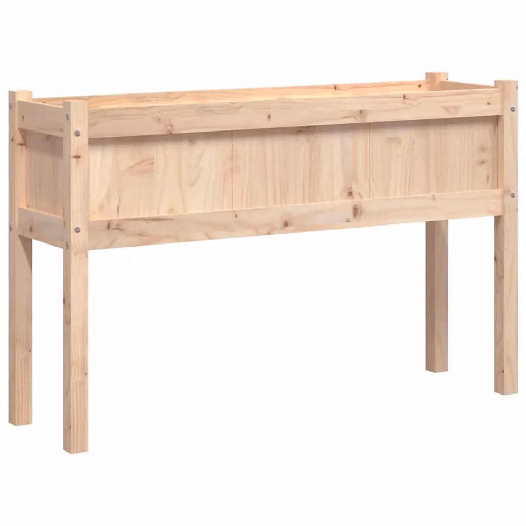Berkfield Home Rustic Brown Solid Wood Pine Garden Planter with Legs, W/D/H: 110 x 31 x 70 cm – 2