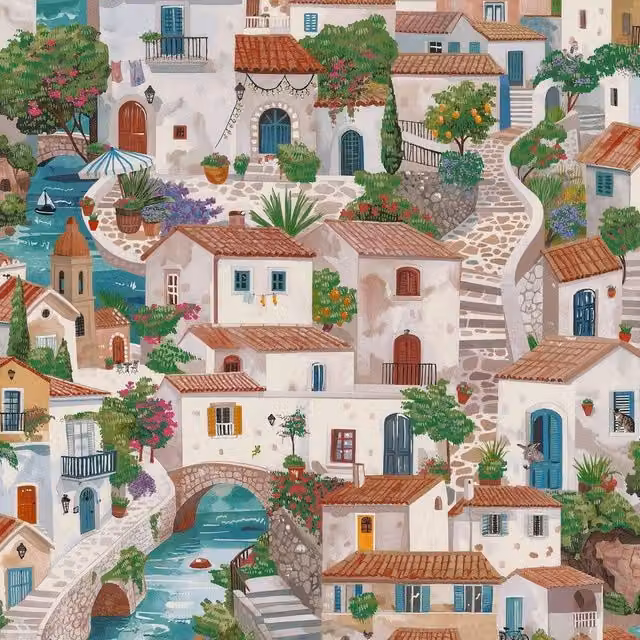 Holden Décor Italian Buildings Textured Wallpaper, Multicolour, Non-Woven Vinyl