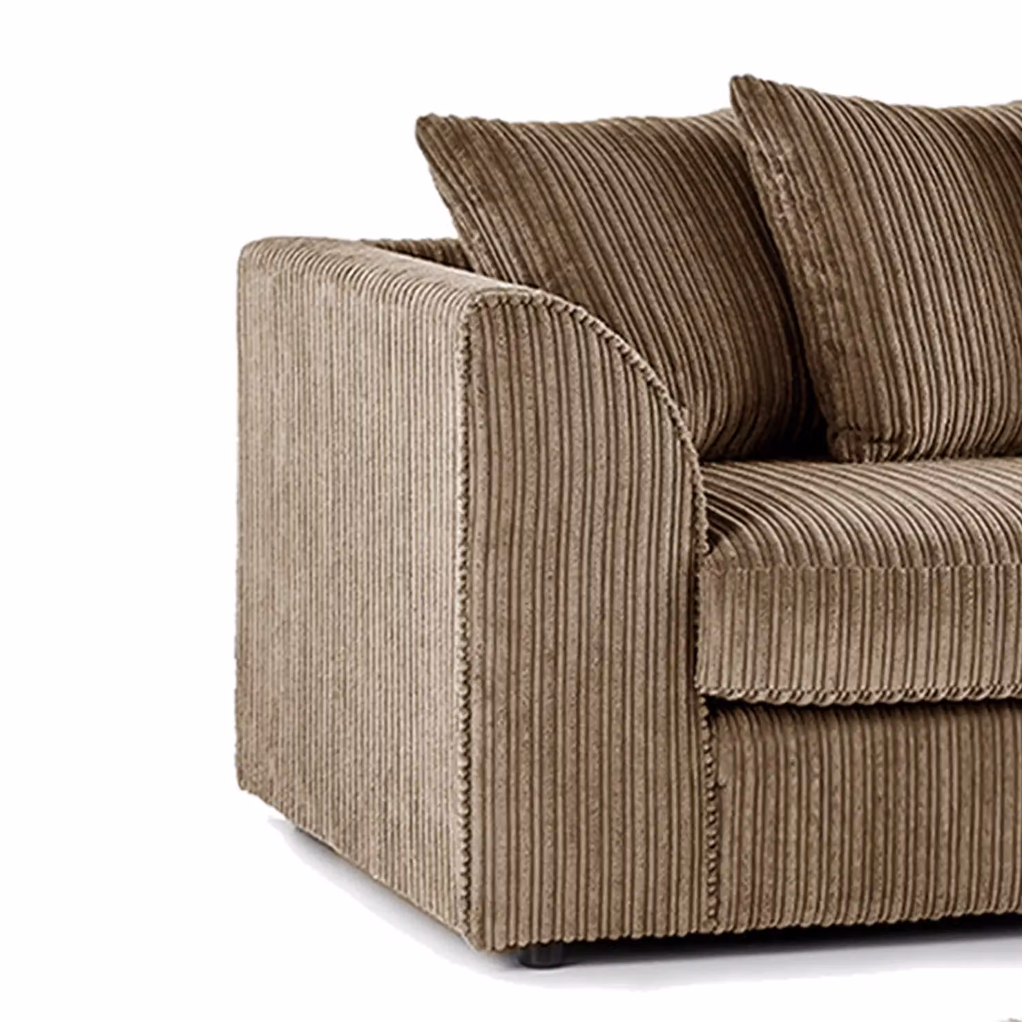 Luxor Living Camel Jumbo Cord Fabric 3 Seater Sofa with Scatter Cushions – 2
