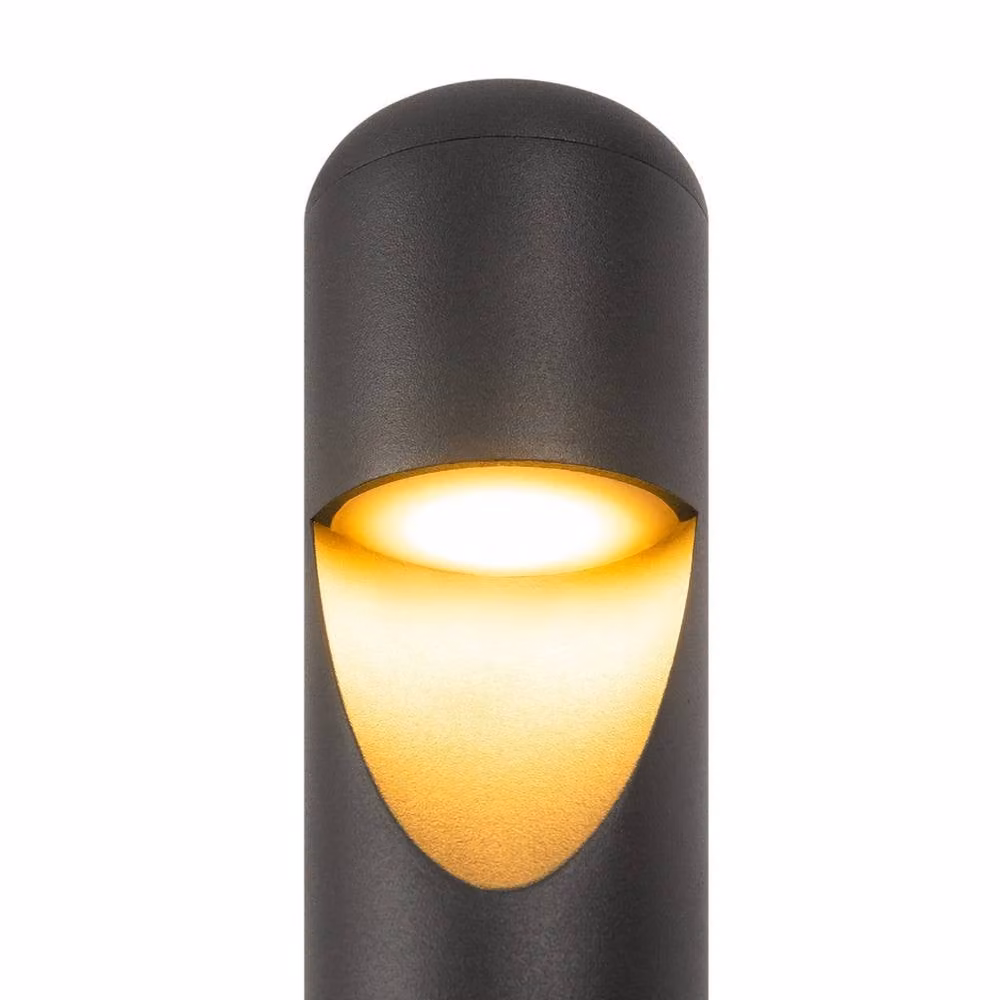 Maytoni Hagen LED Outdoor Bollard Light in Grey with 3000K Warm White Light and IP65 Rating – 3