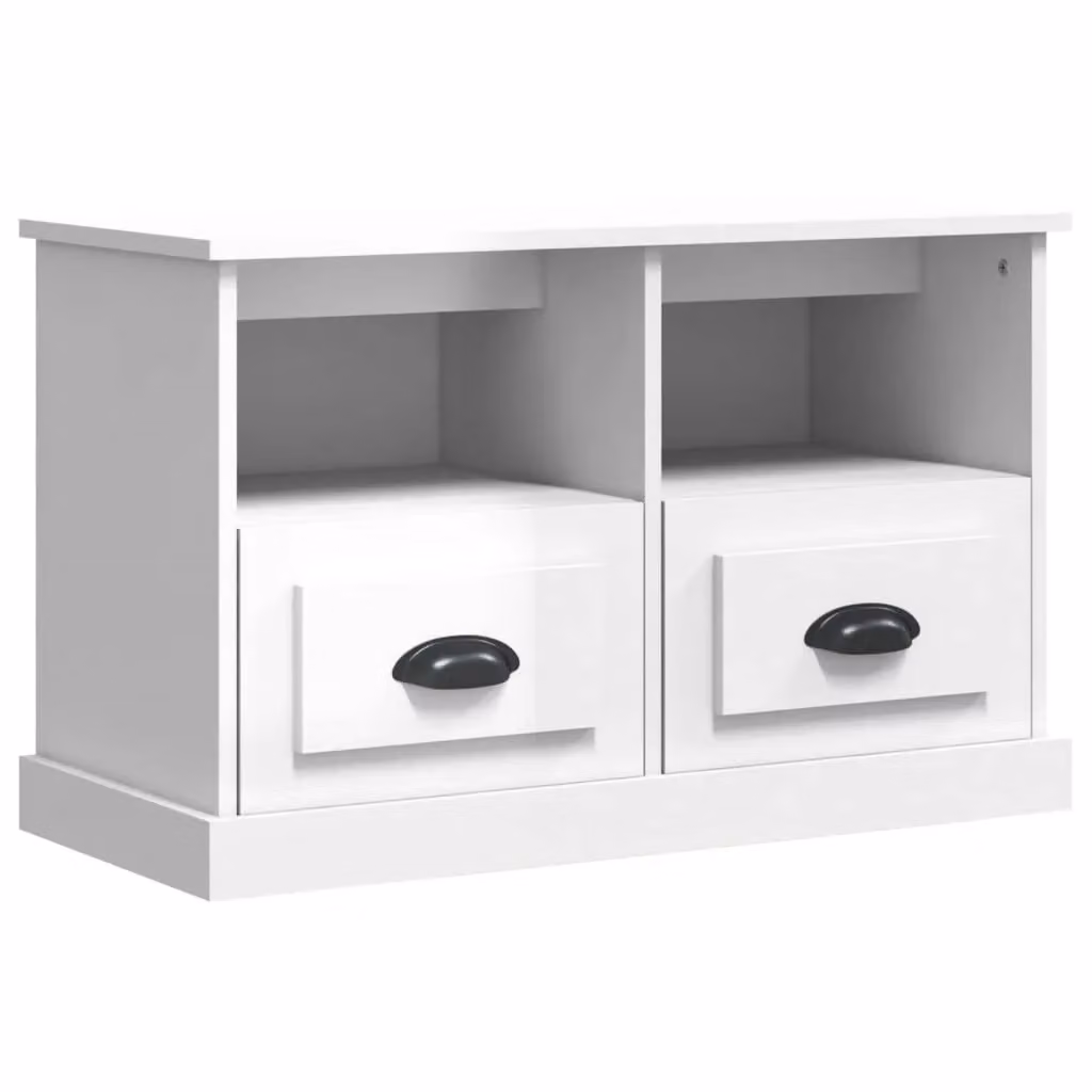 Berkfield Home High Gloss White TV Cabinet W/D/H: 80 x 35 x 50 cm – 2