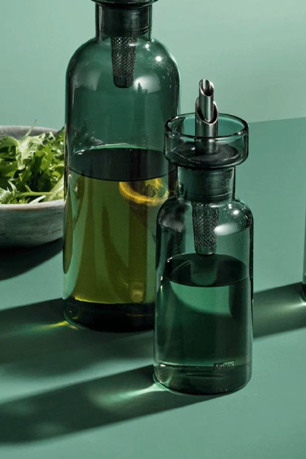 AdHoc AromaPour Glass Oil and Vinegar Bottle, 120ml, Grey and Transparent – 3