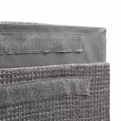 JVL Chroma Foldable Laundry Hamper with Lid and Handles, Grey, W: 40.0 cm, D: 35.0 cm, H: 61.0 cm – 2