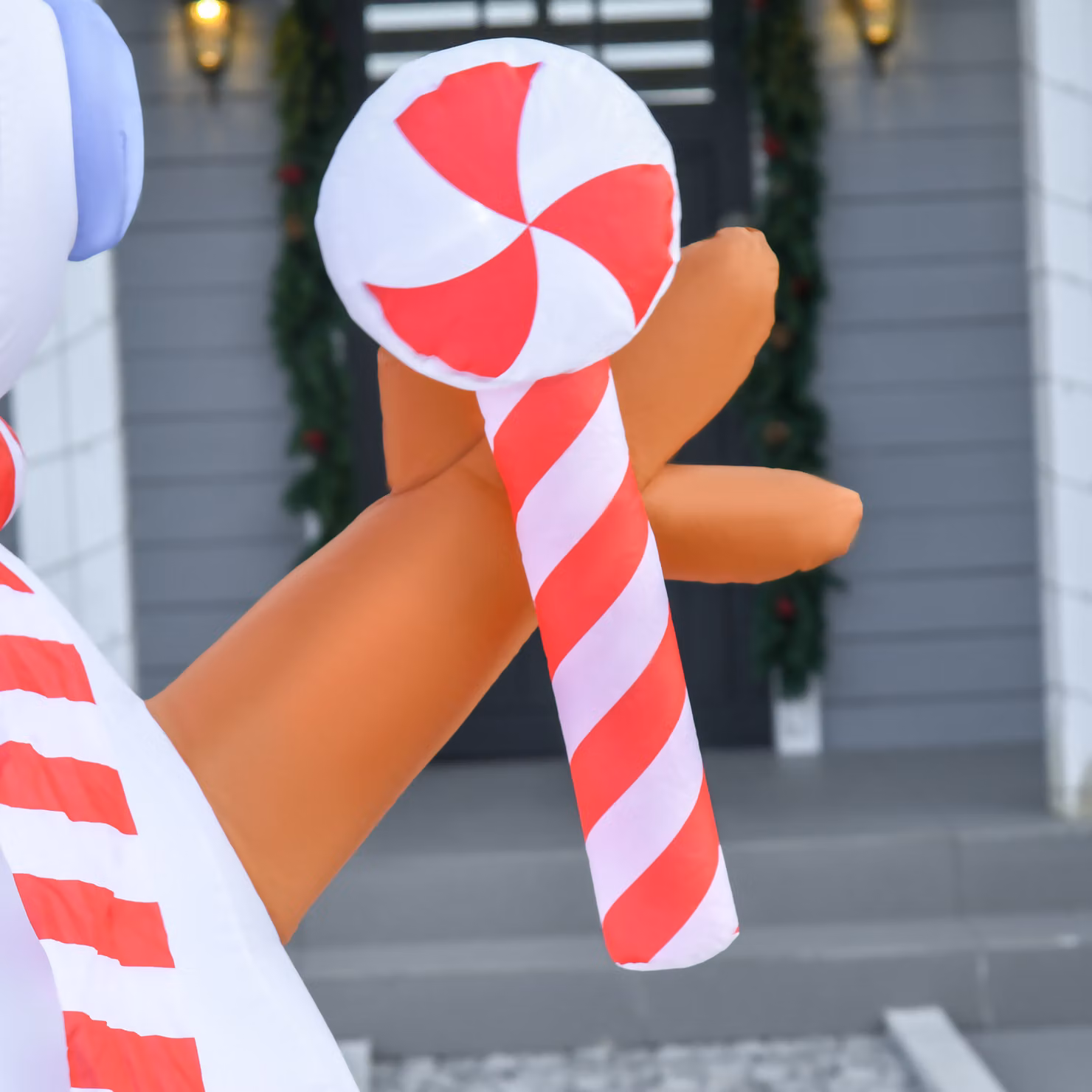 HOMCOM 2.4m Inflatable Christmas Snowman with Candy and Rotating Lights for Indoor and Outdoor Garden Decoration – 7