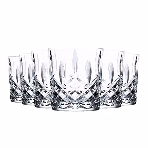 RCR Crystal Orchestra Set of 6 Transparent Double Old Fashioned Tumbler Glasses, 340ml – 1