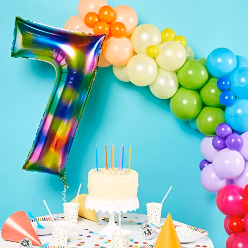 Amscan Multicolour Large Number 7 Hanging Rainbow Decoration for Birthdays and Anniversaries – 2