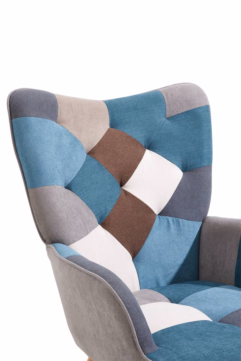 Garden Sanctuary Multicolour Abstract Upholstered Wingback Armchair and Footstool Set – 3