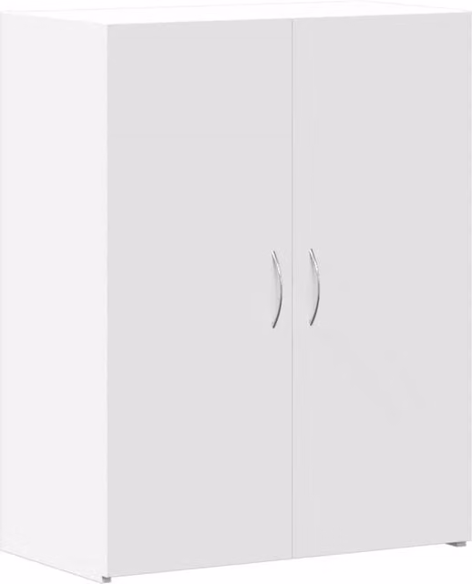 Berkfield Home White File Cabinet with Hinged Doors, W: 60 cm, D: 32 cm, H: 77.5 cm