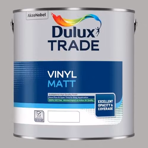 Dulux Trade Vinyl Matt Dispersion Paint in Goosewing Grey, 2.5 l