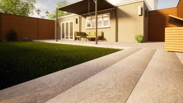 PBSL Group Graphite Grey Limestone Paving Field Tile, W: 60.0 cm, D: 40.0 cm, H: 2.5 cm
