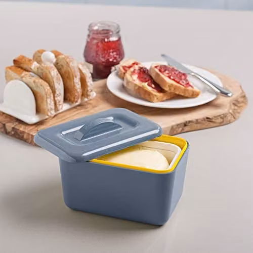 Zeal Melamine Insulated Butter Dish with Water Seal in Blue and White – 2
