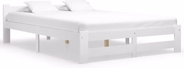 Berkfield Home Super King Bed Frame in White Solid Pine Wood, 180 x 200 cm