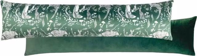 Buckthorn Woodland Velvet Draught Excluder - Green