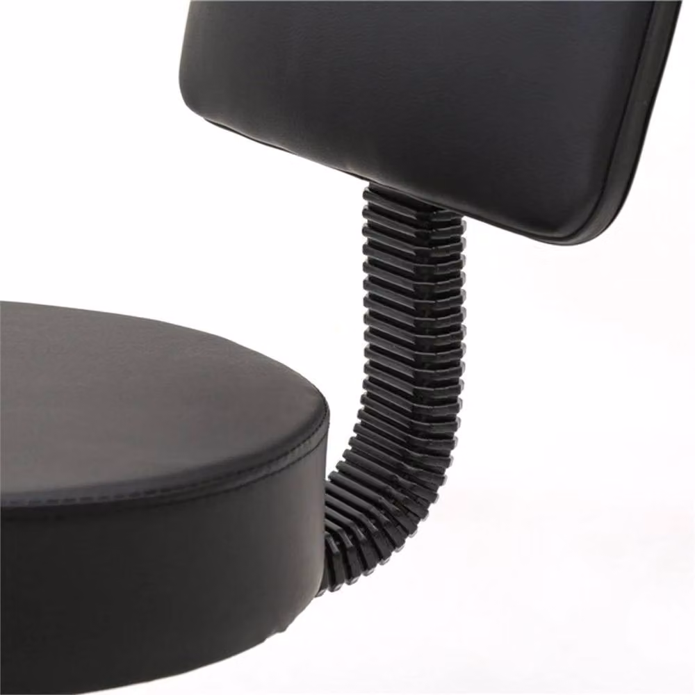Nordara PU 360° Salon Stool with Adjustable Backrest and Castors, Black – 2