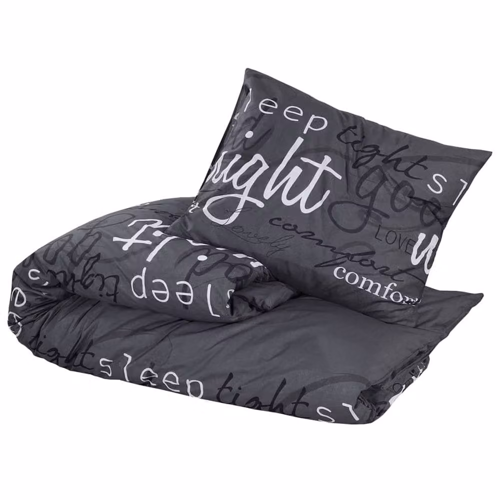 Berkfield Home Black Cotton Duvet Cover and Pillowcase Set, 200 x 200 cm – 3