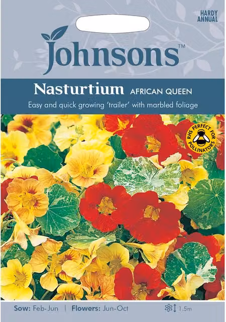 Johnsons African Queen Nasturtium Multicolour Flower Seeds