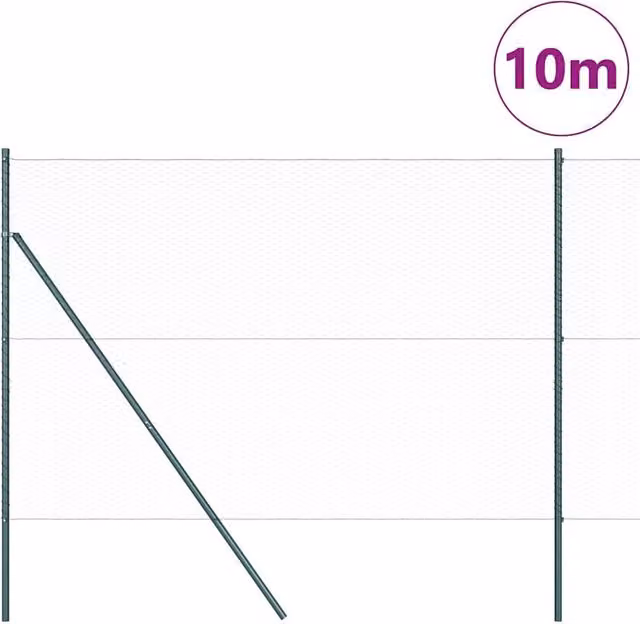 Berkfield Home Green Steel Hexagon Fence, H 1.5 m x W 10 m – 1