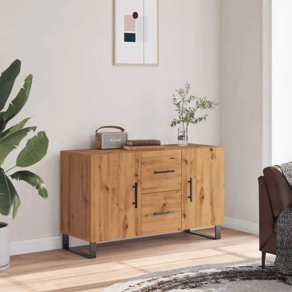 Berkfield Home Artisan Oak Sideboard in Brown, W/D/H: 100 x 36 x 60 cm – 2