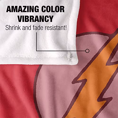 LOGOVISION Warner Brothers The Flash Super Soft Fleece Throw Blanket, White and Multicolour, W: 152 cm, D: 127 cm – 3