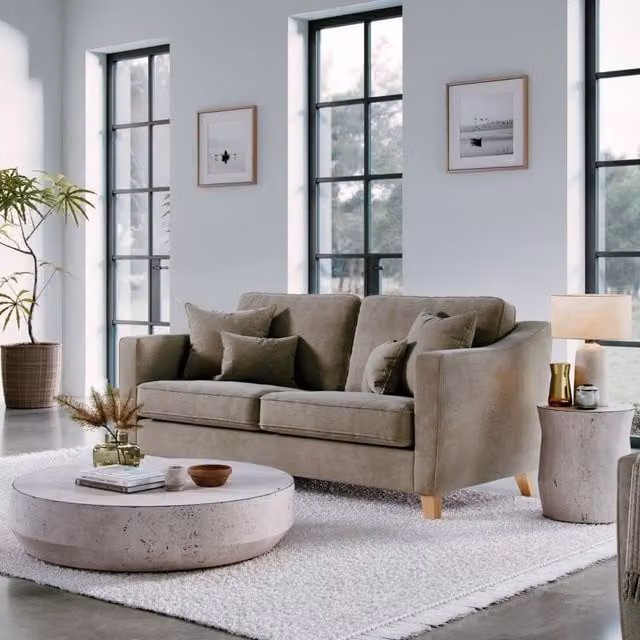 The Great Sofa Company Jackson 3 Seater Chenille Sofa in Light Brown – 1