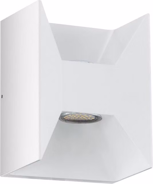 Loops IP44 White Cast Aluminium Outdoor LED Wall Light