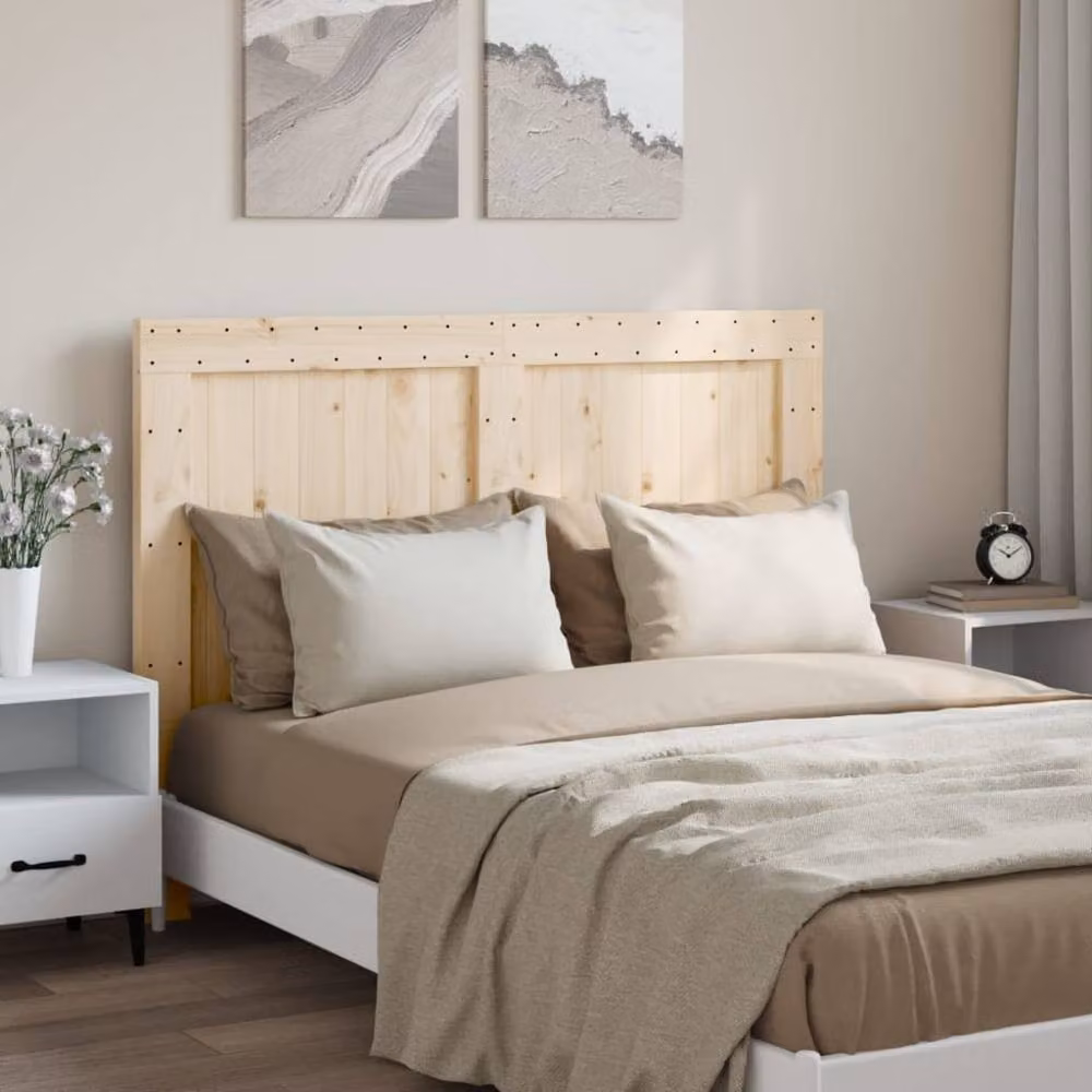 Berkfield Home Rustic Solid Pine Wood Headboard in Natural Beige, W: 140 cm, H: 104 cm – 2