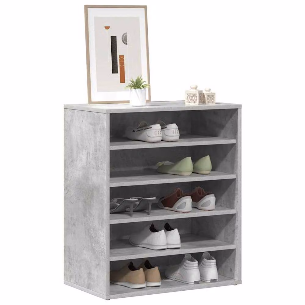 Berkfield Home Wall Mounted Shoe Cabinet in Concrete Grey, W/D/H: 60 x 35 x 70 cm – 3