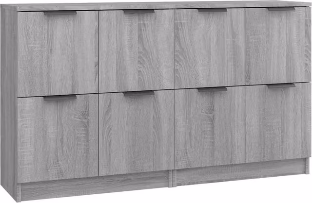 Berkfield Home Set of 2 Grey Sonoma Sideboards in Engineered Wood, W/D/H: 60 x 30 x 70 cm